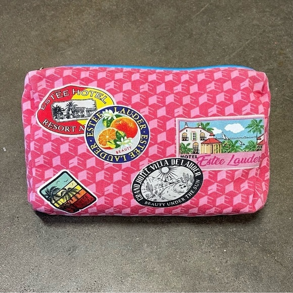 Estee Lauder Handbags - Estee Lauder Cosmetic Makeup Travel Bag- Pink Hotel Resort